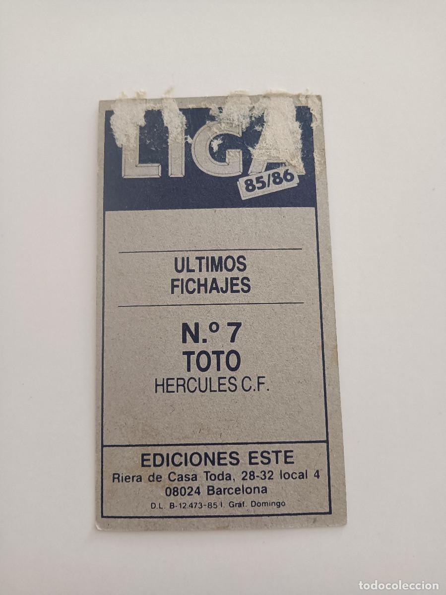 Cromos de f&uacute;tbol: CROMO TOTO EDICIONES ESTE 85/86 - Foto 2