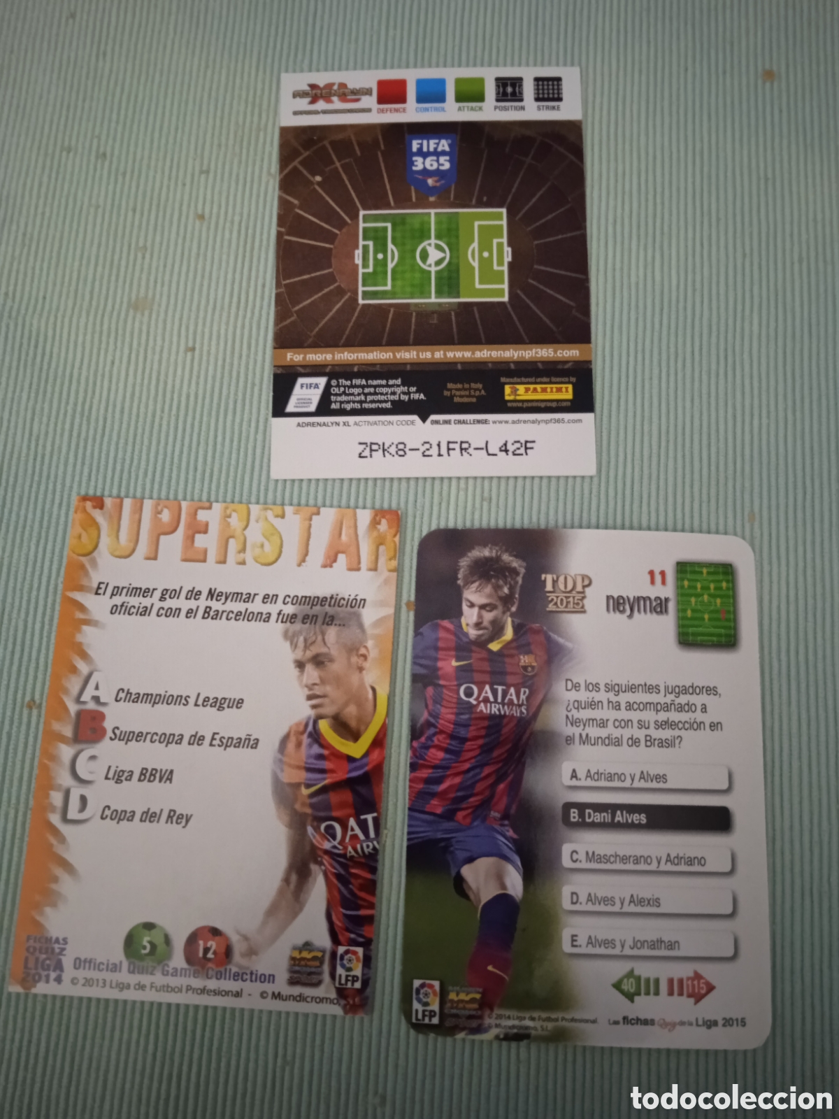 Cromos de f&uacute;tbol: Lote 3 cromos Neymar - Foto 2
