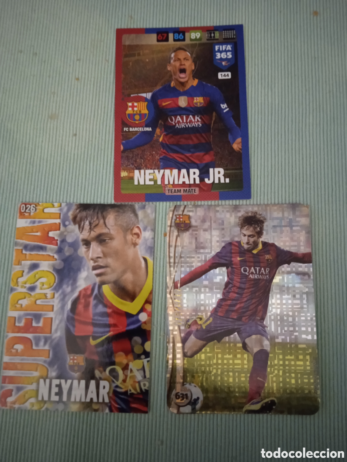 Cromos de f&uacute;tbol: Lote 3 cromos Neymar - Foto 1