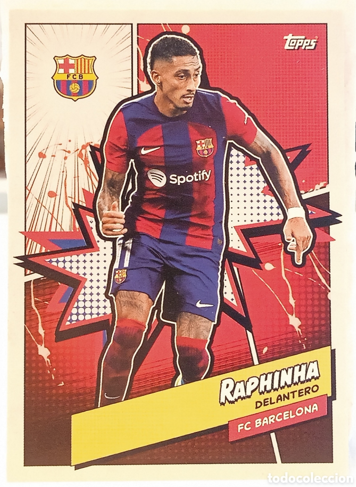 Cromos de f&uacute;tbol: TOPPS SET DEL BARCA RAPHINHA COMIC - Foto 1