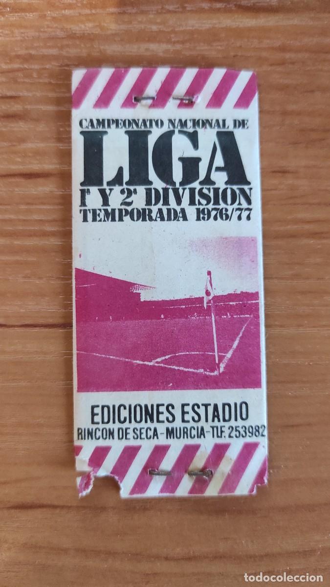 Cromos de f&uacute;tbol: Sobre cerrado Campeonato Liga 1 y 2 divisi&oacute;n. 1976 1977 76 77. Ediciones Estadio Rar&iacute;simo