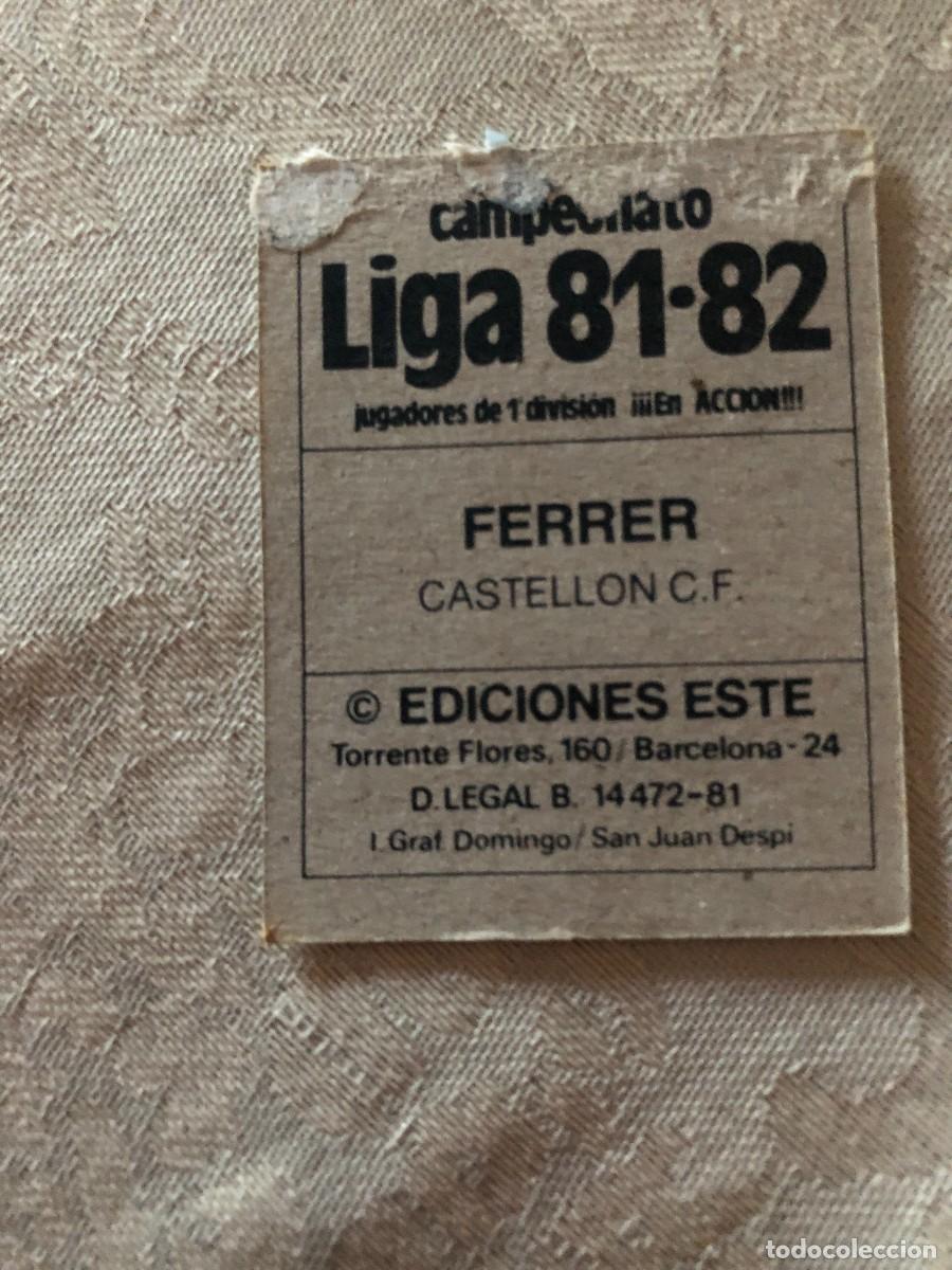 Cromos de f&uacute;tbol: FERRER CASTELL&Oacute;N 1981 1982 EDICIONES ESTE 81 82 - Foto 2