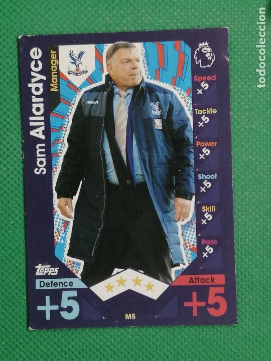 Cromos de f&uacute;tbol: M5 SAM ALLARDYCE CRYSTAL PALACE MANAGER MATCH ATTAX PREMIER LEAGUE 16 17 2016 2017