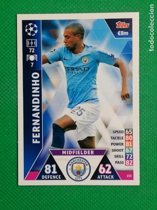 Cromos de F&uacute;tbol: 153 FERNANDHINO MANCHESTER CITY MATCH ATTAX CHAMPIONS 18 19 2018 2019