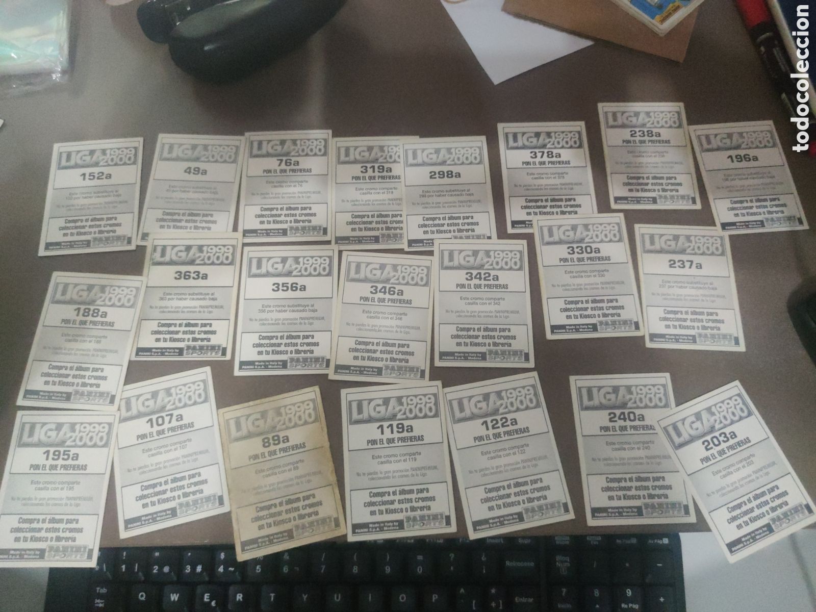 Cromos de F&uacute;tbol: PANINI LIGA 1999 2000 22 CROMOS TODOS DIFERENTES CON LA LETRA A SIN PEGAR