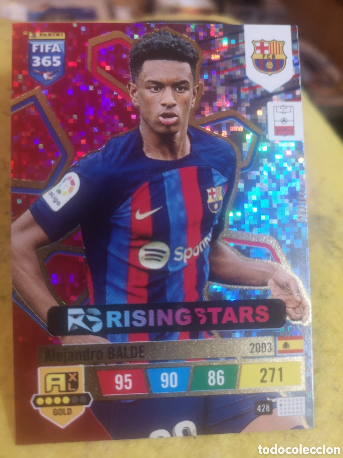 Cromos de f&uacute;tbol: ADRENALYN XL 2023 FIFA 365 RISING STARS BALDE 428 F C BARCELONA