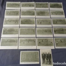 Cromos de Fútbol: 22 CROMOS DE FÚTBOL - TÉCNICAS Y REGLAS DEL FÚTBOL - SIN PUBLICIDAD. AÑOS 20.