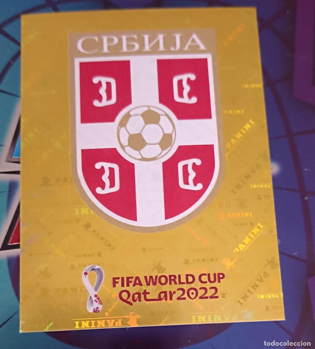 Cromos de F&uacute;tbol: SRB2 LOGO ESCUDO SERBIA SRB 2 FIFA WORLD CUP MUNDIAL QATAR 2022 22 STICKER PANINI