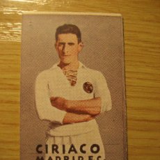 Cromos de Fútbol: ANTIGUO CROMO TICKET DE BASCULA FUTBOL CLUB REAL MADRID . JUGADOR CIRIACO 1935 EN TRASERA PUBLICIDAD