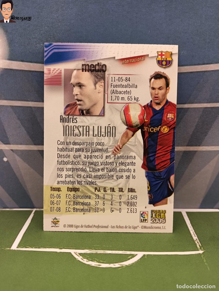MUNDICROMO 2008 2009 nº 716 INIESTA BRILLO LISO LAS FICHAS DE LA LIGA 2008 2009