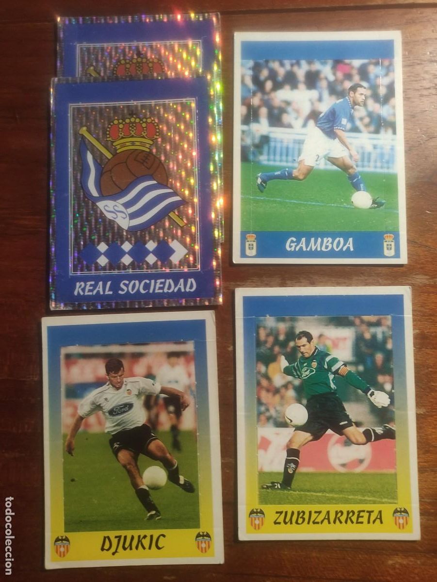 Cromos de F&uacute;tbol: 4 cromos liga 97/98 Panini.