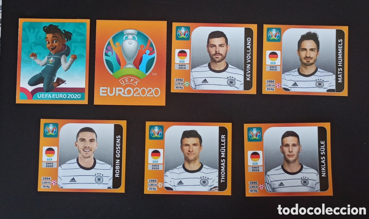 Cromos de F&uacute;tbol: lote 7 cromos actualizaci&oacute;n update extras UEFA Euro 2020 Tournament Edition, sin n&uacute;mero