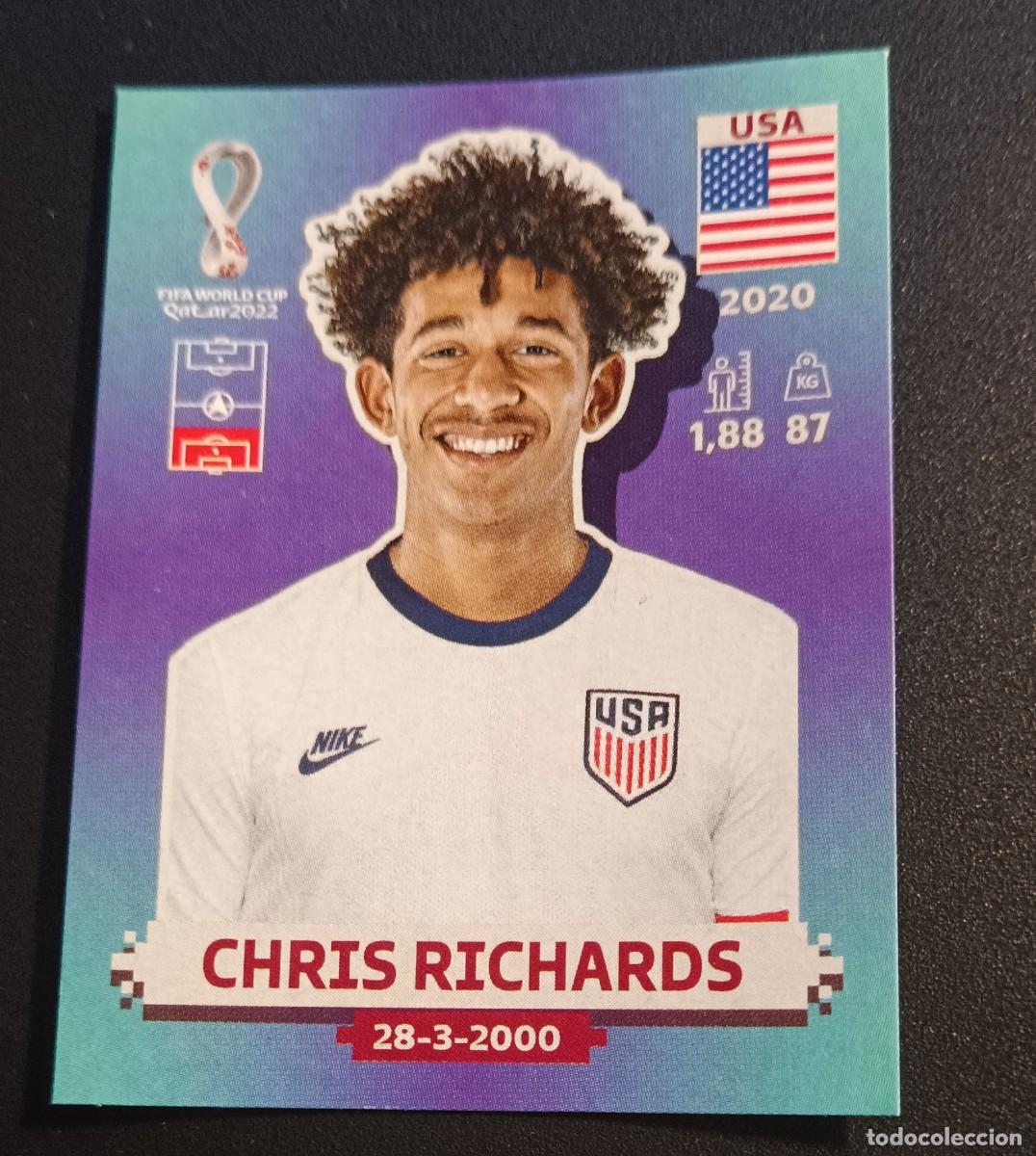 Cromos de F&uacute;tbol: CROMO USA7 CHRIS RICHARDS USA 7 USA EEUU FIFA WORLD CUP MUNDIAL QATAR 2022 22 STICKER PANINI