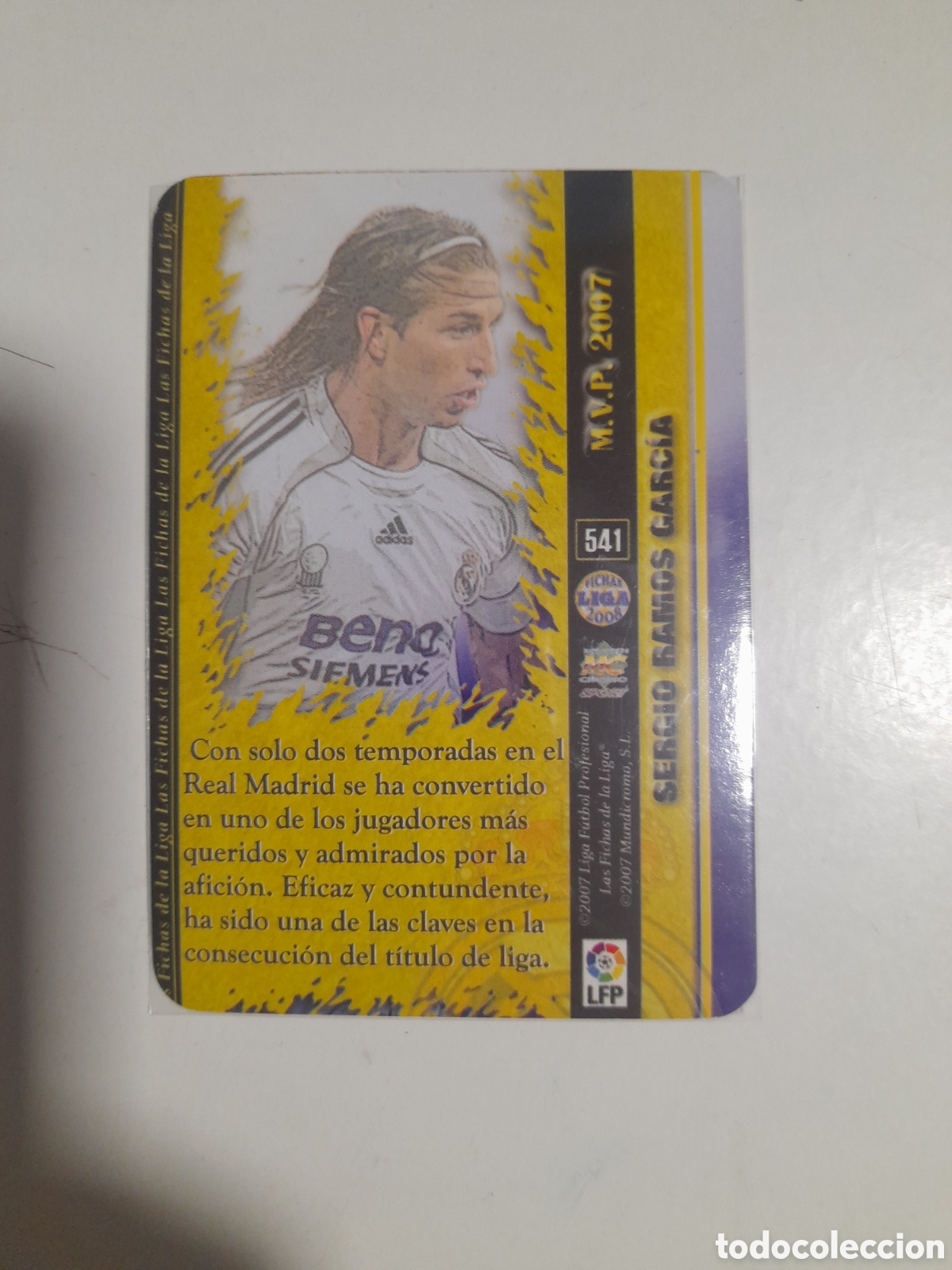 Cromos de f&uacute;tbol: N&deg;541 Sergio Ramos Security Vertical 2007/2008 - Foto 2