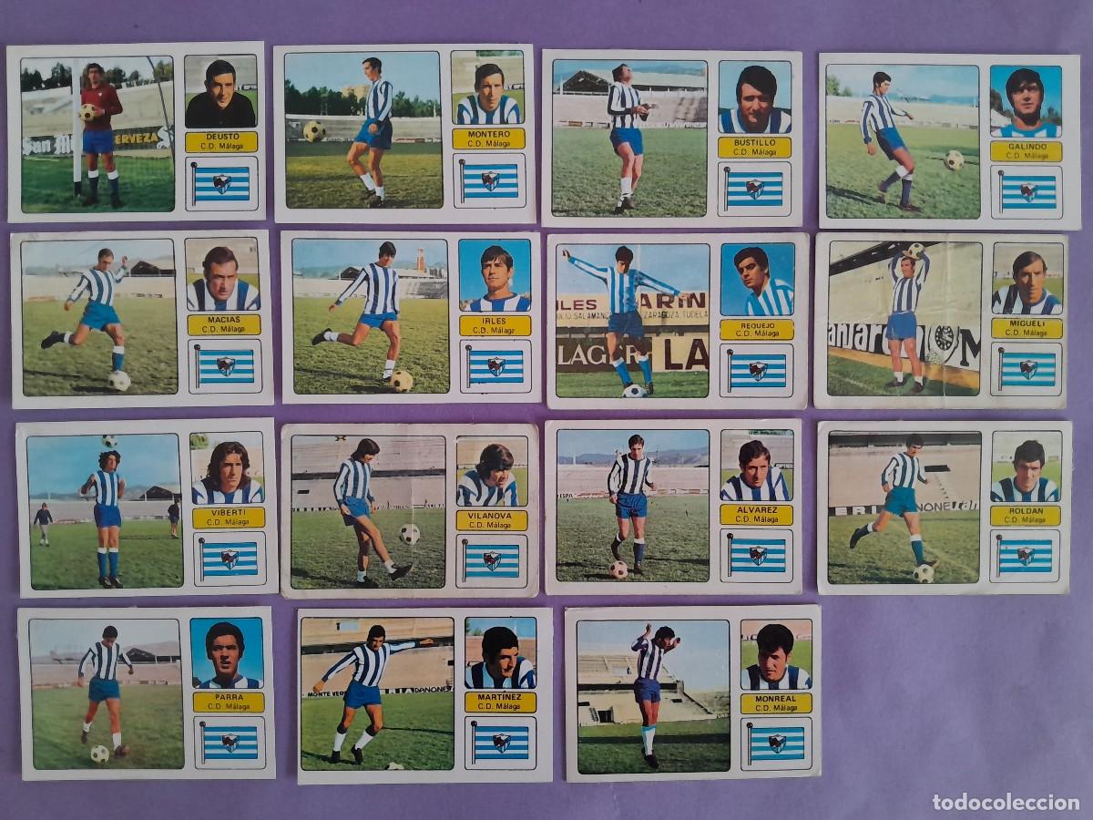 Figurine di Calcio: 15 CROMOS FUTBOL C D MALAGA CAMPEONATO LIGA 1973 1974 DESPEGADOS ALBUM EDITORIAL FHER