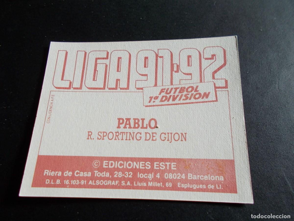 Cromos de f&uacute;tbol: ESTE 91-92 PABLO SPORTING SIN PEGAR - Foto 2