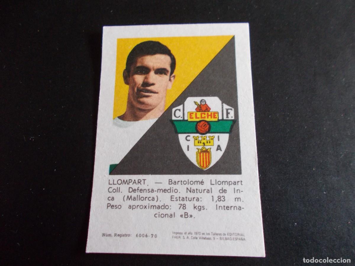 Cromos de f&uacute;tbol: FHER 1970 LLOMPART ELCHE SIN PEGAR - Foto 2