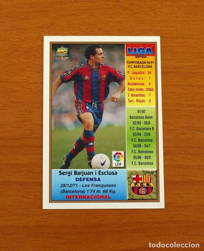 Cromos de f&uacute;tbol: Barcelona - N&ordm; 28 Sergi - Mundicromo ficha de la Liga 1997-1998, 97-98
