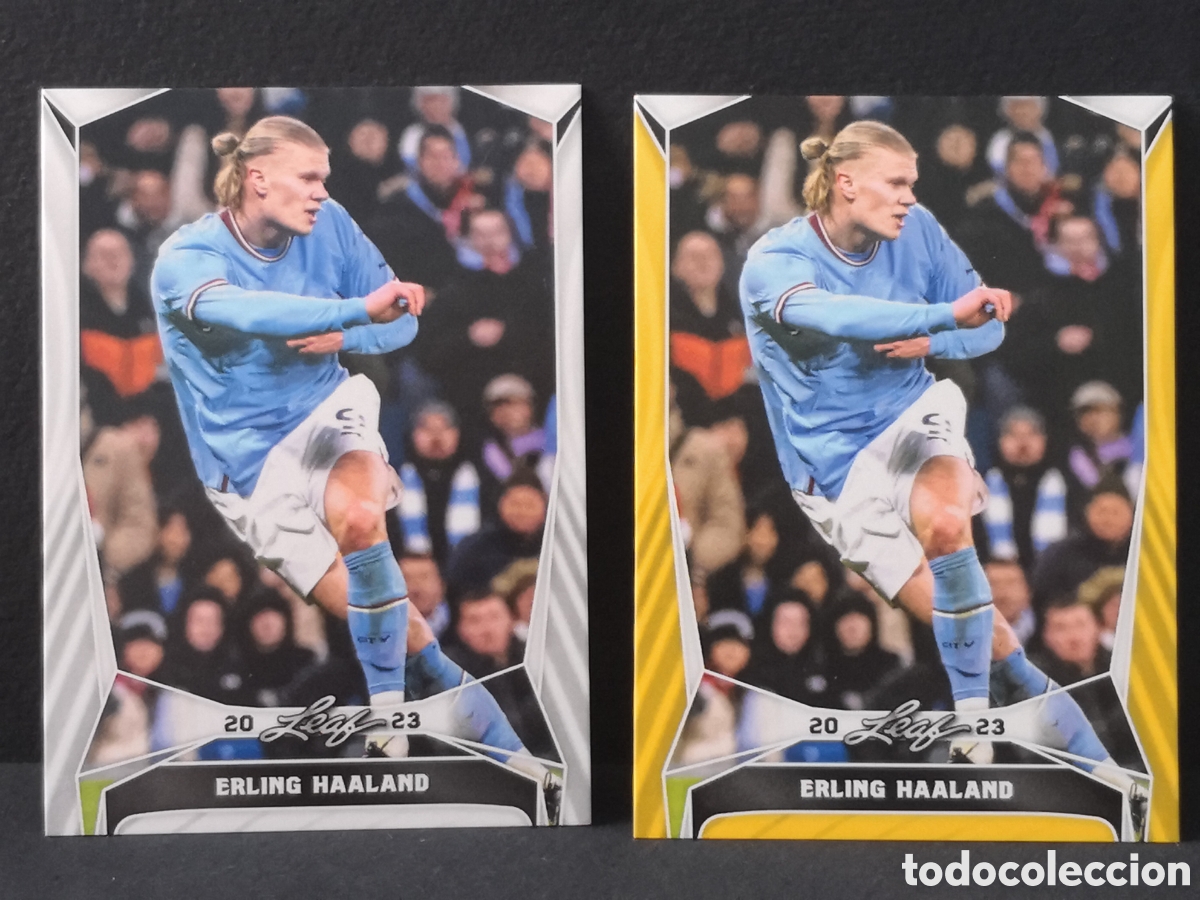 Cromos de F&uacute;tbol: Lote b 4 leaf ERLING HAALAND MANCHESTER CITY CROMOS FUTBOL CARDS 2022 2023 2024
