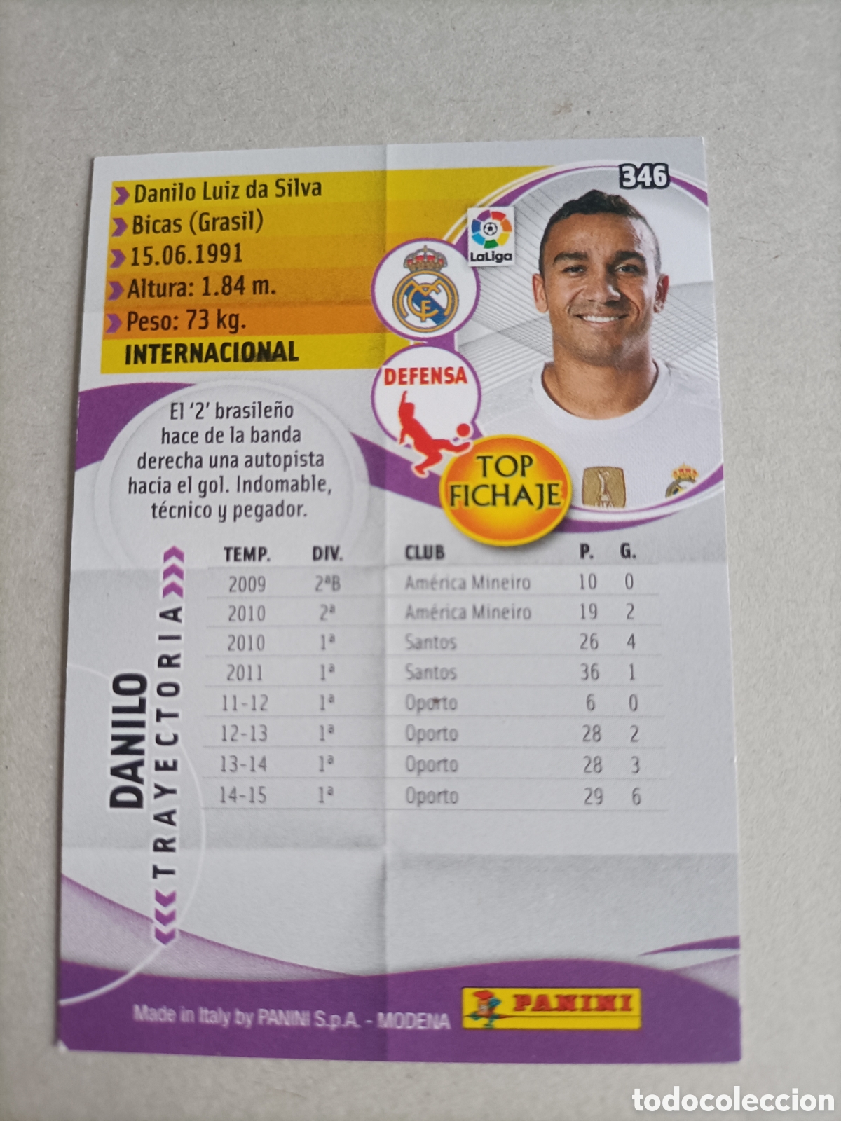 Cromos de f&uacute;tbol: Danilo 346 Real Madrid Megacracks 2015/16 - Foto 2