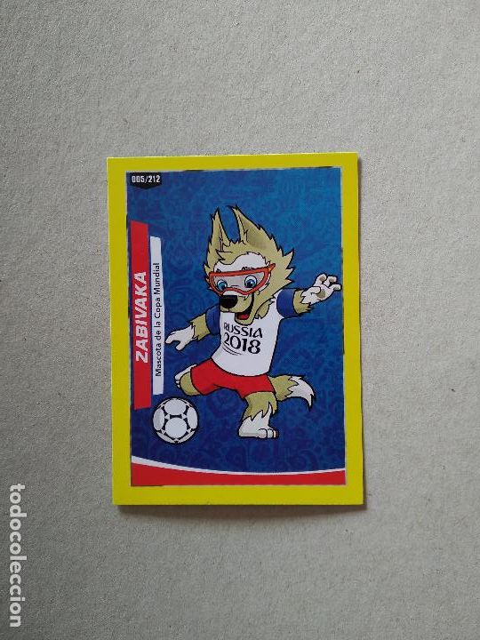 Cromos de F&uacute;tbol: 5 MASCOTA ZABIVAKA CROMO FUTBOL MUNDIAL 2018 TARJETA WORLD CUP EDITADO PER&Uacute;