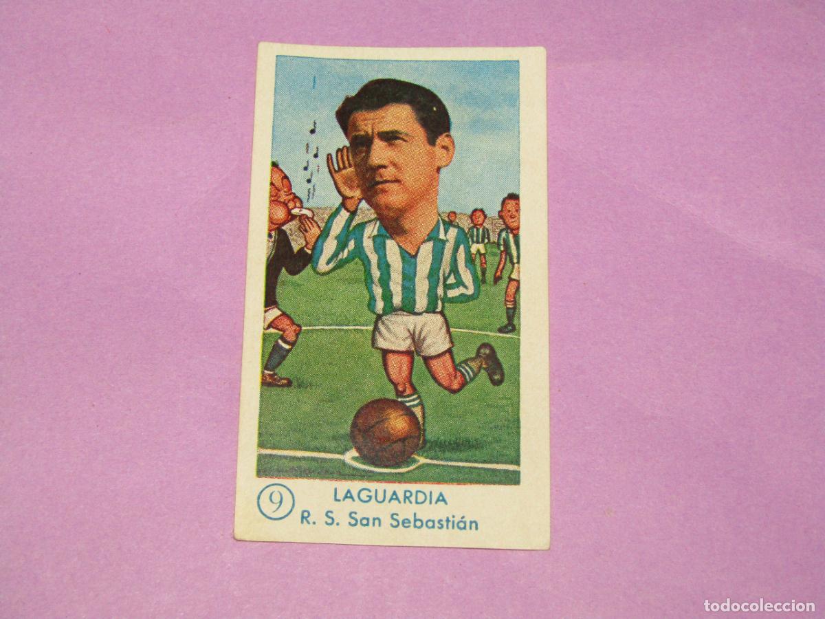 Figurine di Calcio: Antiguo Cromo Futbol LAGUARDIA RS SAN SEBASTIAN Cabezones Gr&aacute;ficas NILO EXCELSIOR Liga 1958-59