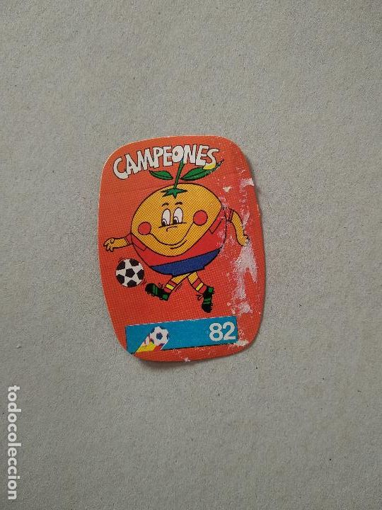 Cromos de F&uacute;tbol: MASCOTA CAMPEONES CROMO FUTBOL MUNDIAL 1982 REYAUCA EL NARANJITO WORLD CUP ESPA&Ntilde;A 82