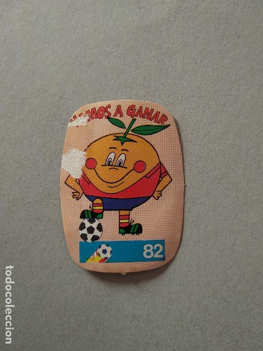 Cromos de F&uacute;tbol: MASCOTA VAMOS A GANAR ESPA&Ntilde;A 82 CROMO FUTBOL MUNDIAL 1982 REYAUCA EL NARANJITO WORLD CUP