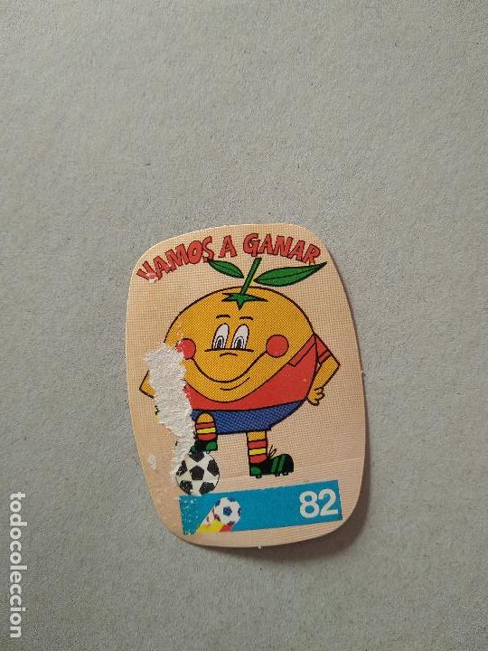 Cromos de F&uacute;tbol: MASCOTA VAMOS A GANAR ESPA&Ntilde;A 82 CROMO FUTBOL MUNDIAL 1982 REYAUCA EL NARANJITO WORLD CUP