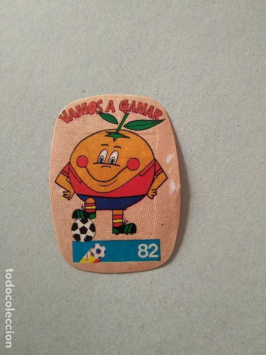 Cromos de F&uacute;tbol: MASCOTA VAMOS A GANAR ESPA&Ntilde;A 82 CROMO FUTBOL MUNDIAL 1982 REYAUCA EL NARANJITO WORLD CUP