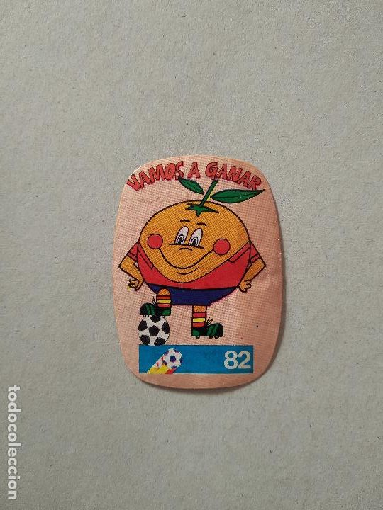 Cromos de F&uacute;tbol: MASCOTA VAMOS A GANAR ESPA&Ntilde;A 82 CROMO FUTBOL MUNDIAL 1982 REYAUCA EL NARANJITO WORLD CUP