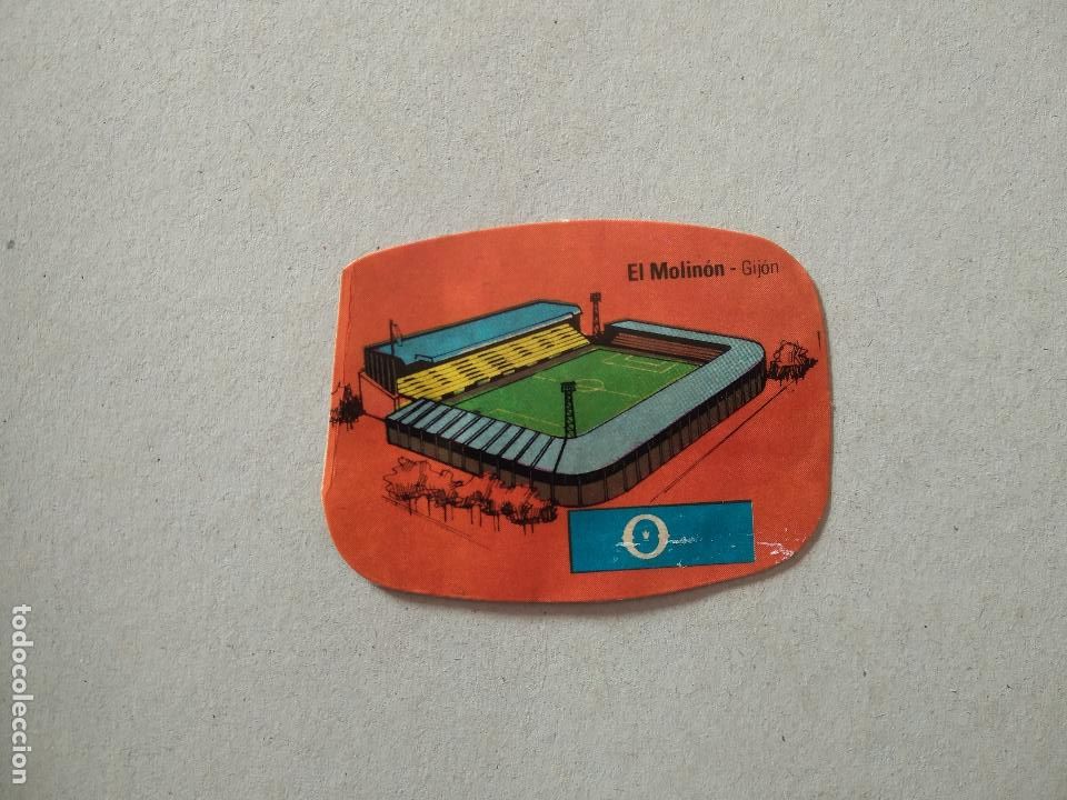 Cromos de F&uacute;tbol: ESTADIO EL MOLINON GIJON ESPA&Ntilde;A 82 CROMO FUTBOL MUNDIAL 1982 REYAUCA EL NARANJITO WORLD CUP