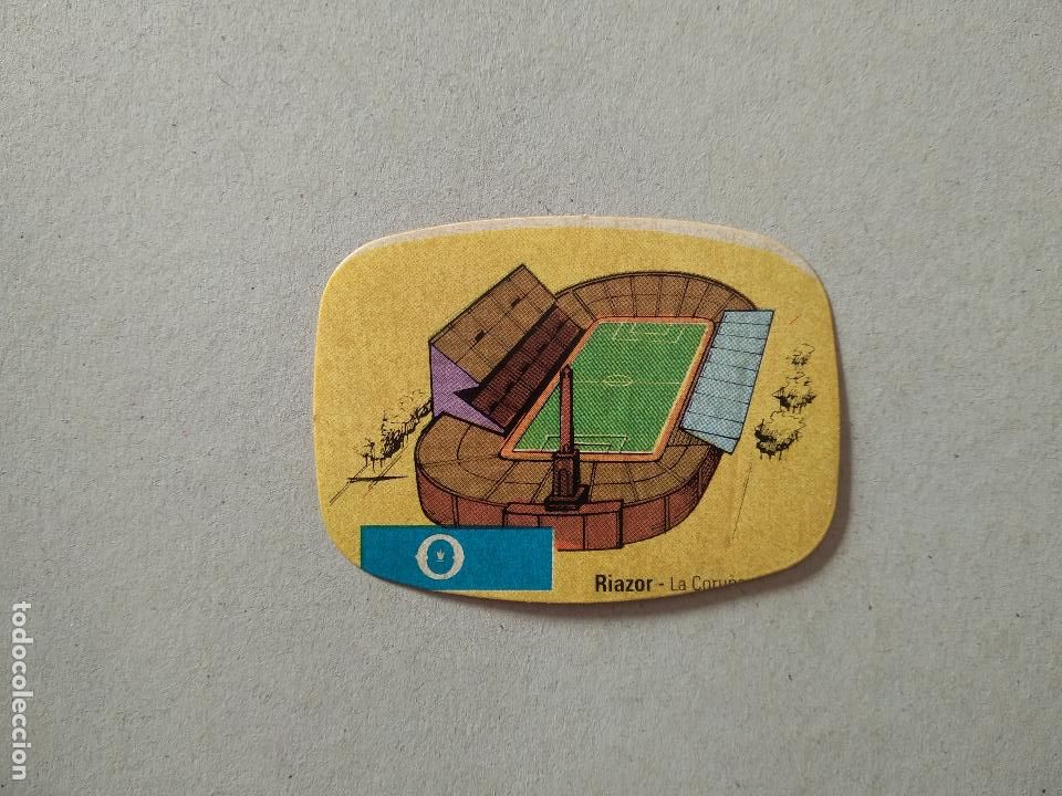 Cromos de F&uacute;tbol: ESTADIO RIAZOR LA CORU&Ntilde;A ESPA&Ntilde;A 82 CROMO FUTBOL MUNDIAL 1982 REYAUCA EL NARANJITO WORLD CUP