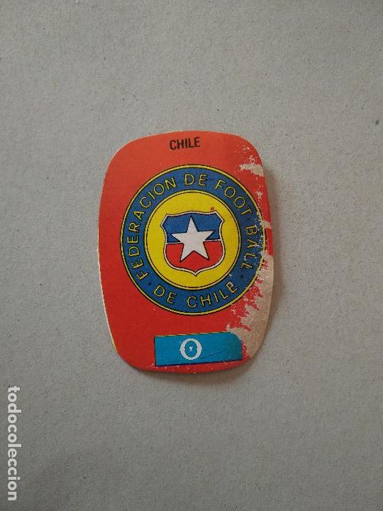 Cromos de F&uacute;tbol: ESCUDO CHILE ESPA&Ntilde;A 82 CROMO FUTBOL MUNDIAL 1982 REYAUCA EL NARANJITO WORLD CUP