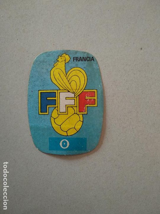 Cromos de F&uacute;tbol: ESCUDO FRANCIA ESPA&Ntilde;A 82 CROMO FUTBOL MUNDIAL 1982 REYAUCA EL NARANJITO WORLD CUP