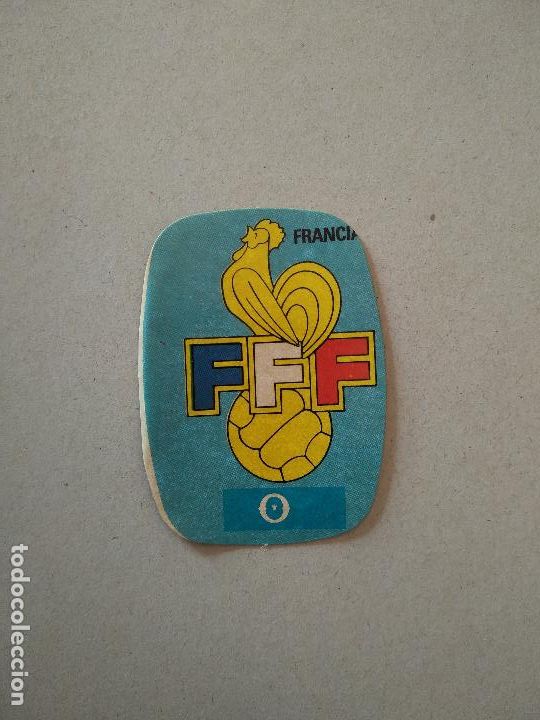 Cromos de F&uacute;tbol: ESCUDO FRANCIA ESPA&Ntilde;A 82 CROMO FUTBOL MUNDIAL 1982 REYAUCA EL NARANJITO WORLD CUP