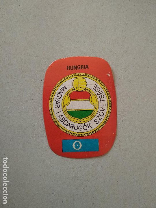 Cromos de F&uacute;tbol: ESCUDO HUNGRIA ESPA&Ntilde;A 82 CROMO FUTBOL MUNDIAL 1982 REYAUCA EL NARANJITO WORLD CUP
