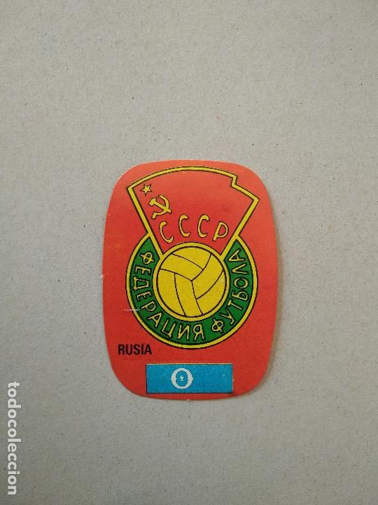 Cromos de F&uacute;tbol: ESCUDO RUSIA ESPA&Ntilde;A 82 CROMO FUTBOL MUNDIAL 1982 REYAUCA EL NARANJITO WORLD CUP