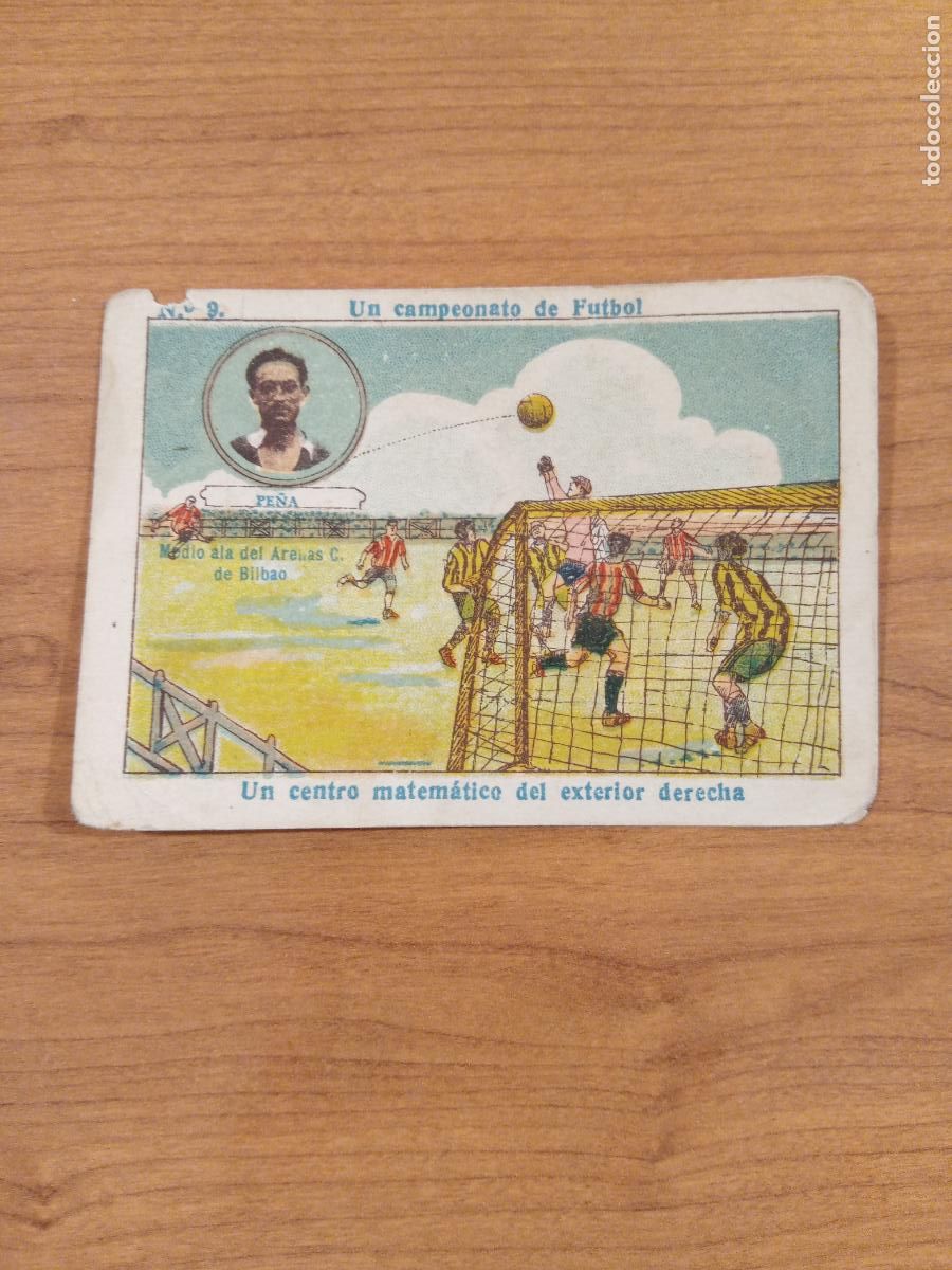 Cromos de F&uacute;tbol: ANTIGUO CROMO UN CAMPEONATO DE F&Uacute;TBOL N&ordm; 9. PE&Ntilde;A, MEDIO ARENAS C DE BILBAO. AMATLLER