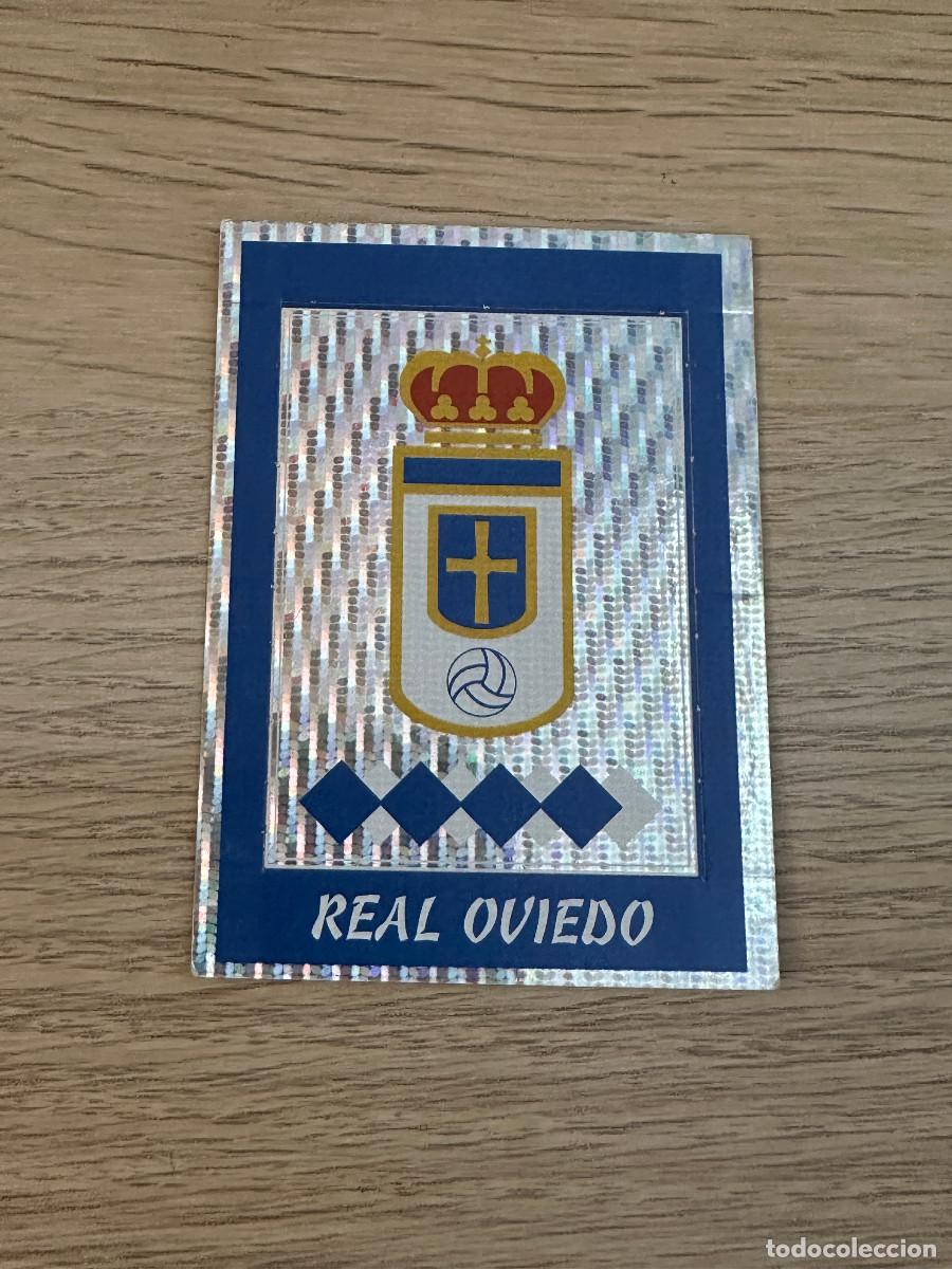 Cromos de F&uacute;tbol: ESCUDO OVIEDO n&ordm; O (con letra trasera) POP UP LA LIGA PANINI SPORTS 97 98 1997 1998 SIN PEGAR