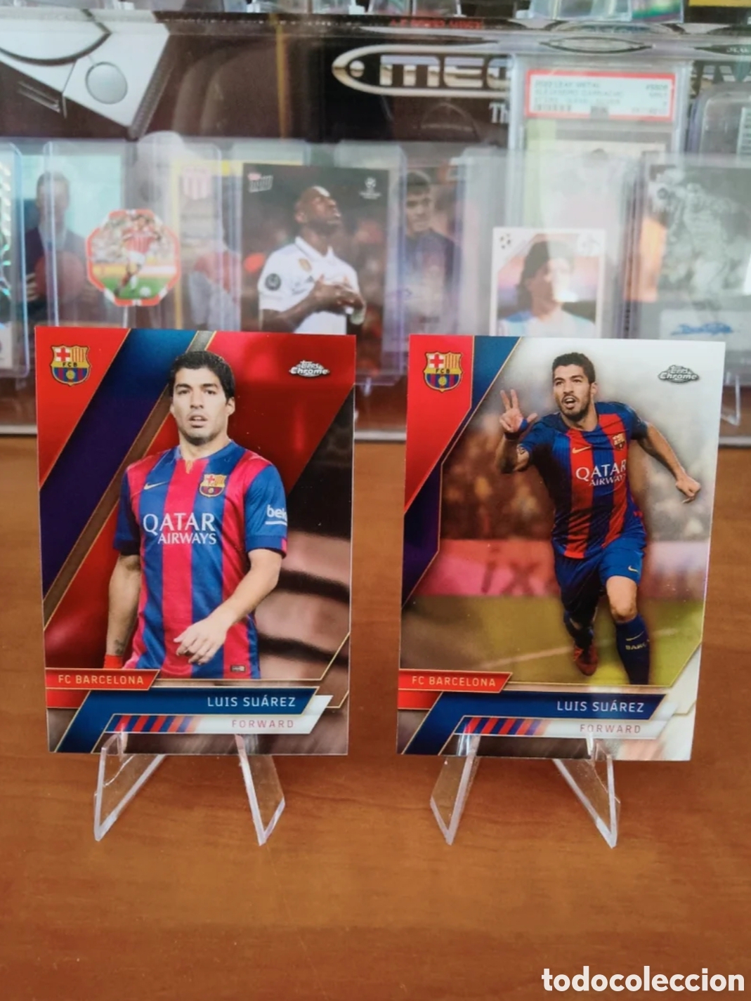 Cromos de f&uacute;tbol: Lote Luis Su&aacute;rez 50 100 Topps Chrome FC Barcelona