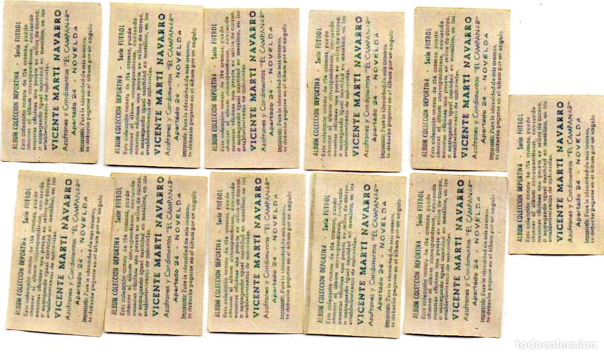 Cromos de f&uacute;tbol: ESPA&Ntilde;OL 1943 DE CONDIMENTOS EL CAMPANAR. - Foto 2