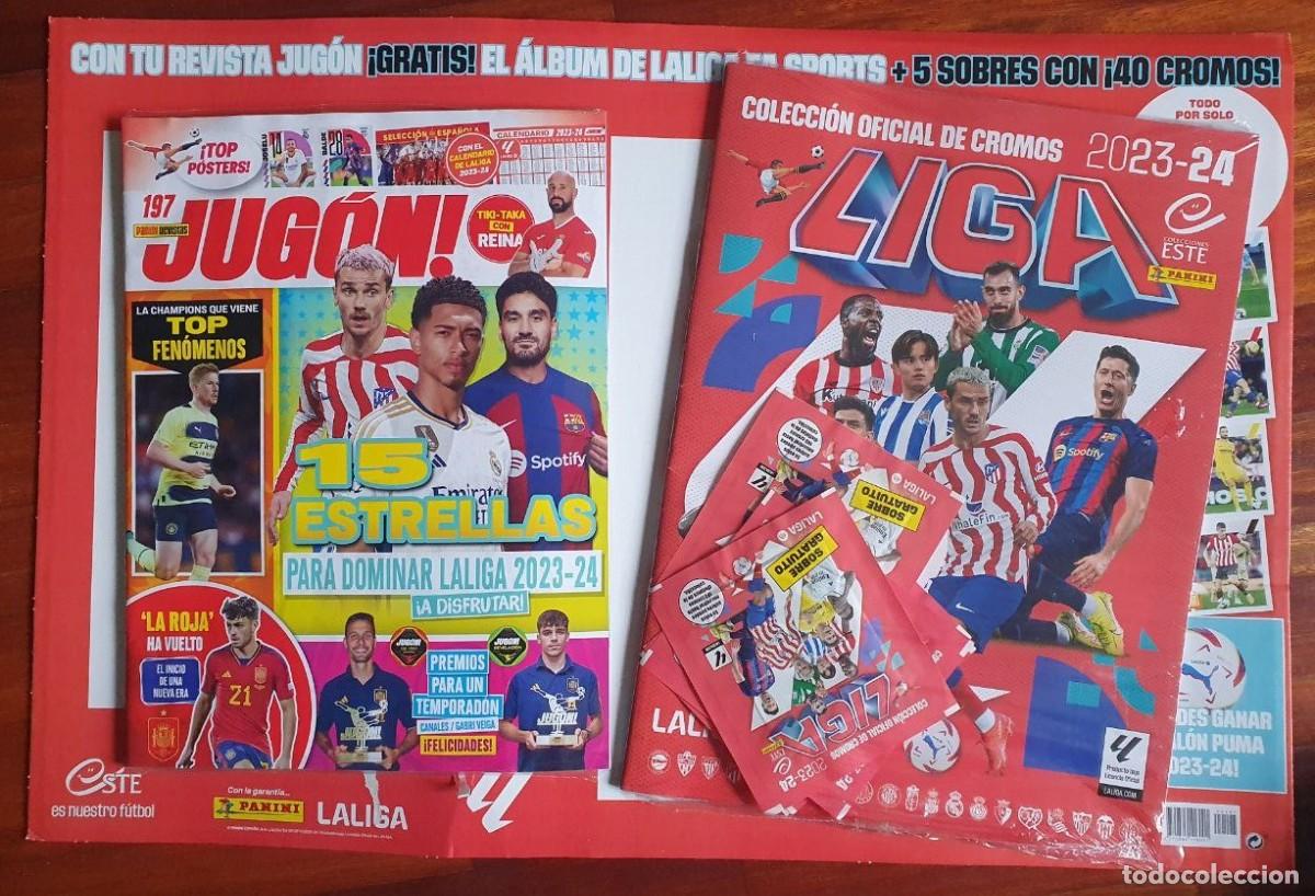 Cromos de F&uacute;tbol: Revista JUG&Oacute;N #197 Completa Precintada con ALBUM Liga ESTE + 5 Sobres 40 stickers PANINI