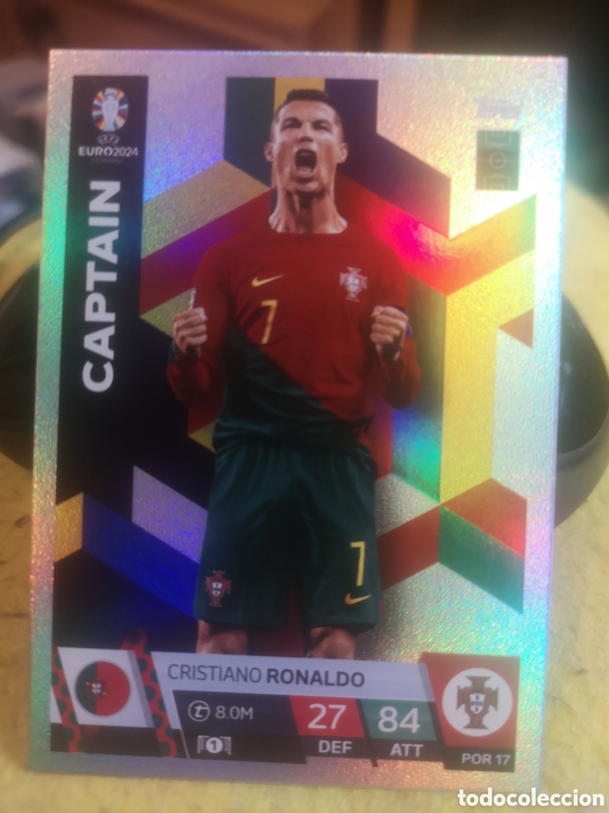 Cromos de f&uacute;tbol: TOPPS MATCH ATTAX UEFA EURO 2024 CAPTAIN CRISTIANO RONALDO POR 17
