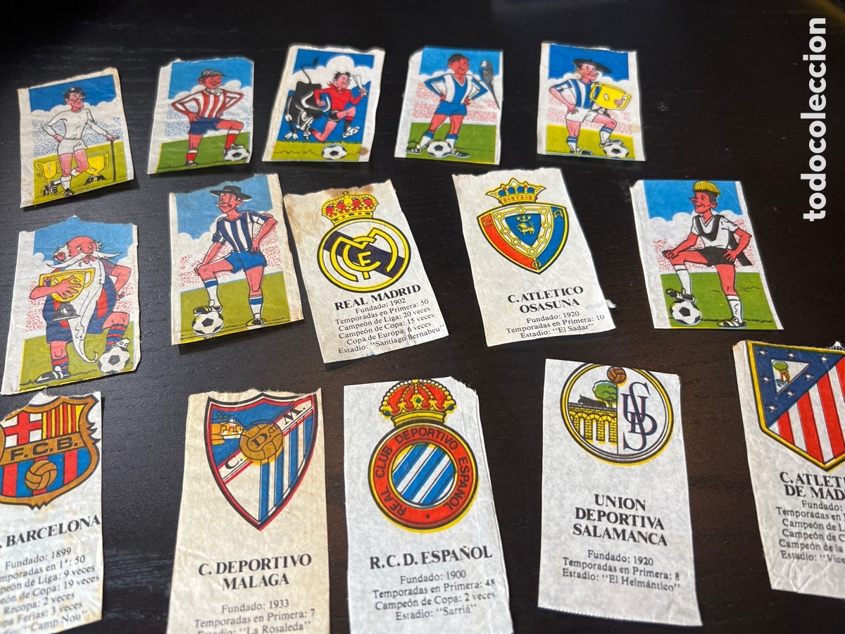 Cromos de F&uacute;tbol: Cromos chicles o similar f&uacute;tbol 15 pegatinas