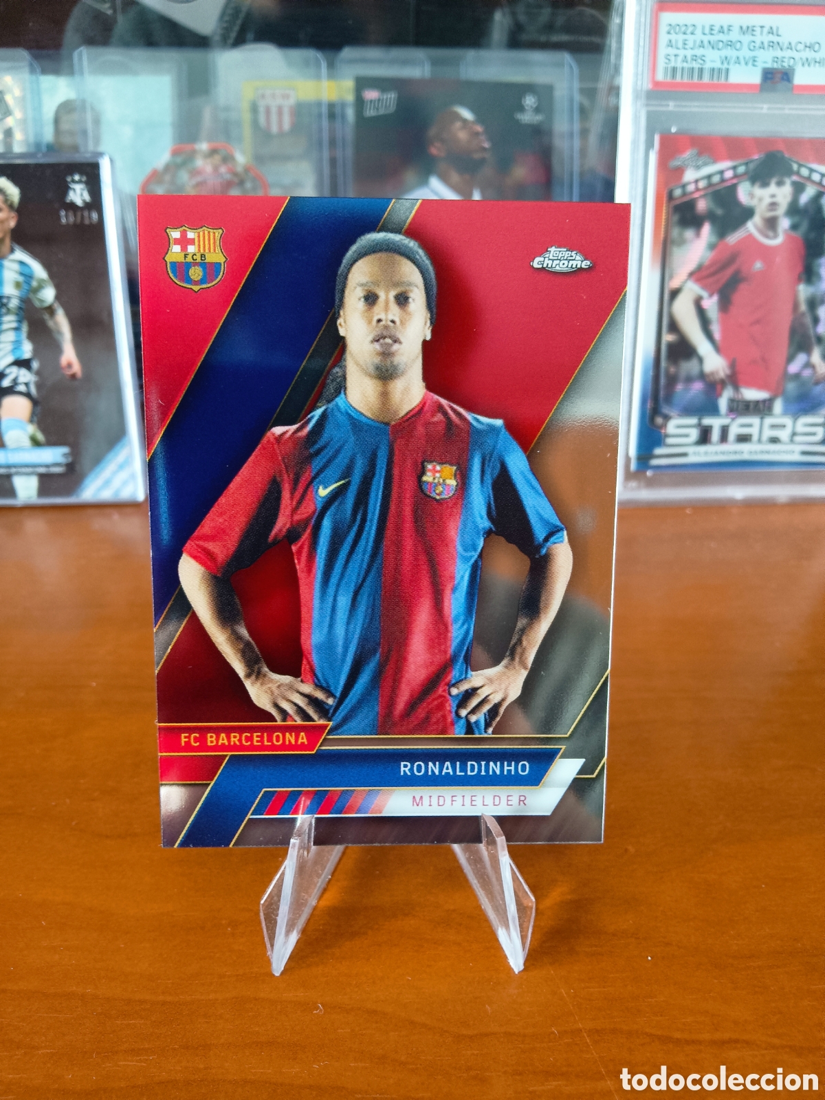 Cromos de f&uacute;tbol: Ronaldinho 44 Topps Chrome FC Barcelona