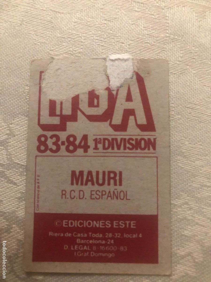 Cromos de f&uacute;tbol: MAURI ESPA&Ntilde;OL EDICIONES ESTE 1983 1984 - Foto 2