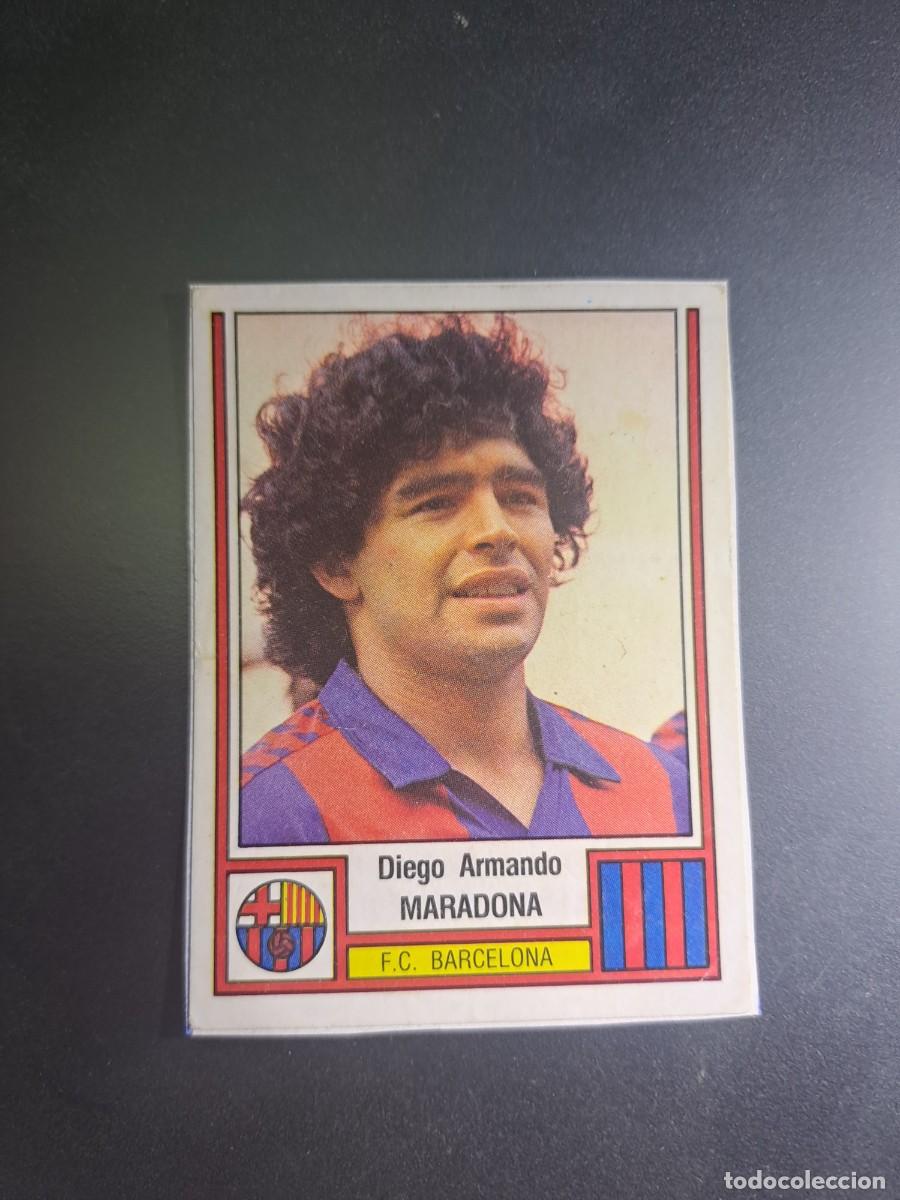 Cromos de F&uacute;tbol: CROMO MARADONA 50 BARCELONA FUTBOL 83 82 1982 1983 PANINI CROMO CROM RECORTADO