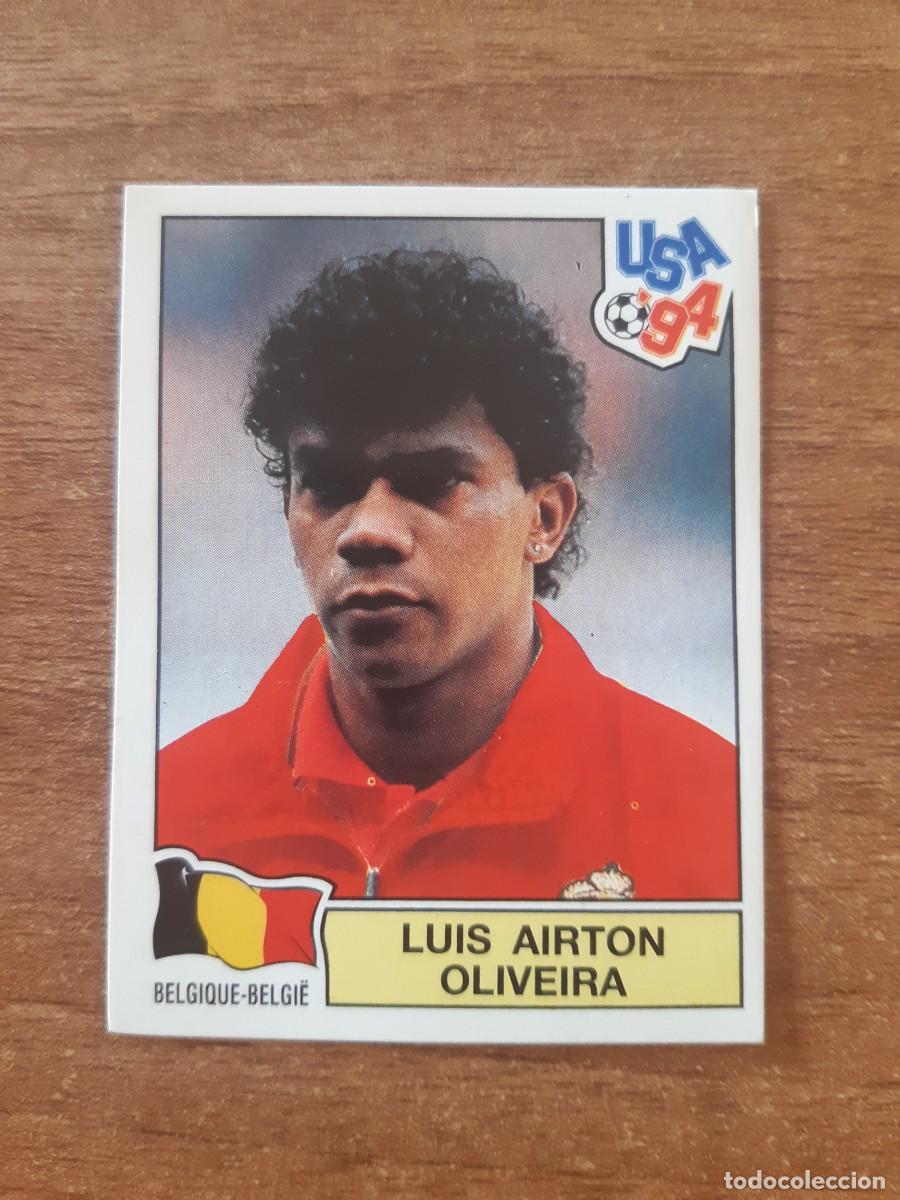 Football Stickers: N&deg;393 Luis Airton Oliveira (B&eacute;lgica) Mundial USA 94 PANINI. Nunca pegado