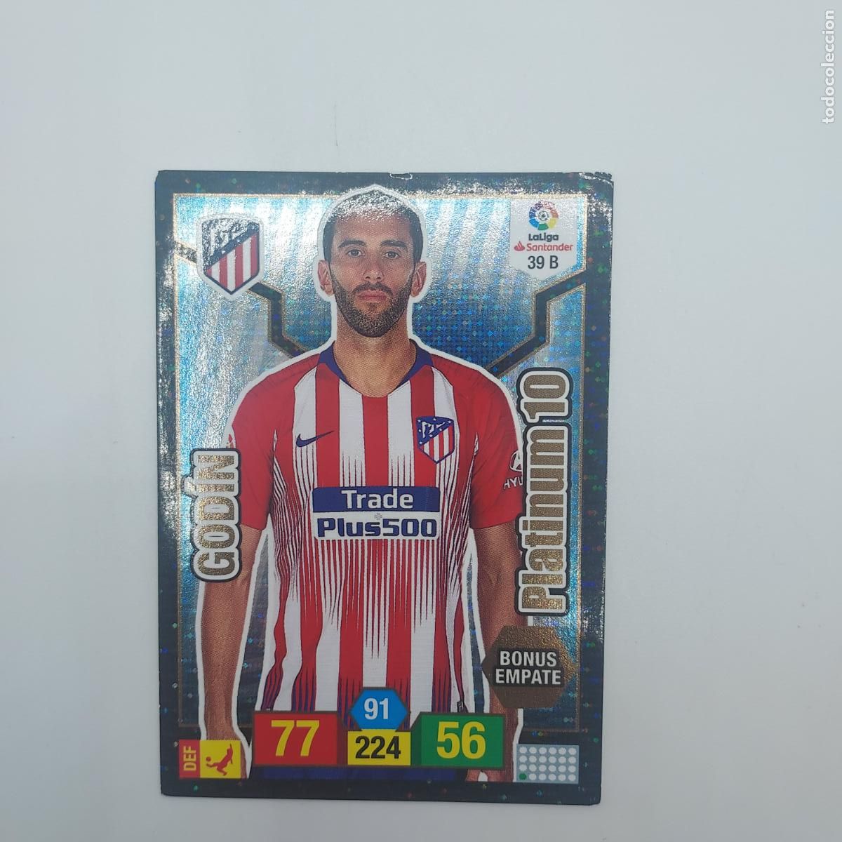 Cromos de f&uacute;tbol: ADRENALYN GODIN PLATINUM10 18 19